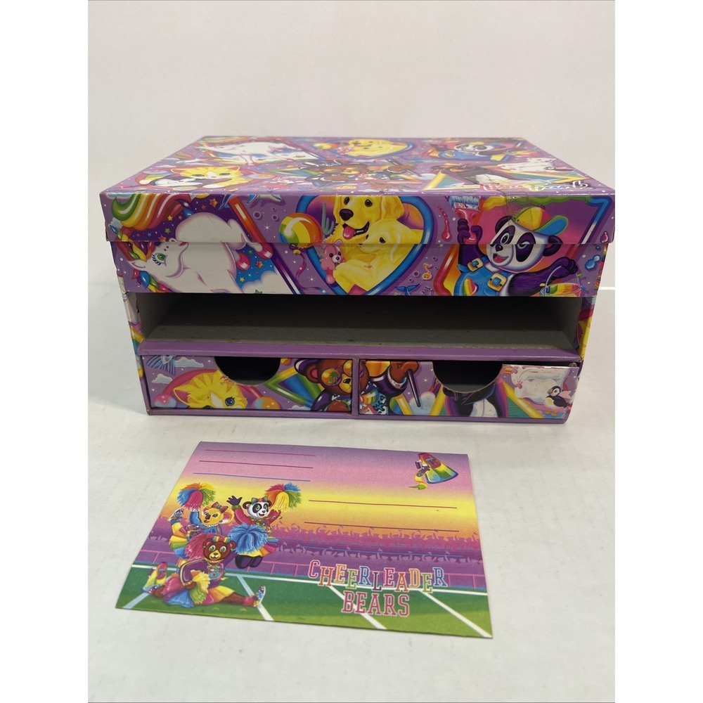 Lisa Frank Vintage 90s  Cardboard Box Used Empty Puppies Unicorns Penquins